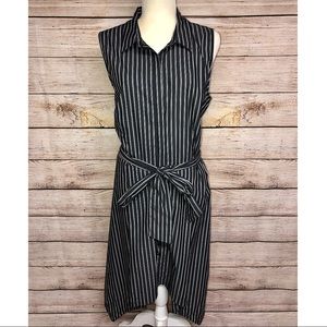 Who What Wear Striped Button-Down Dress